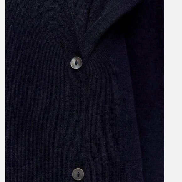 NWT Zara Fine Wool Blend Lightweight Midi Dress  Navy Long Sleeve  Lagenlook M - Picture 6 of 13
